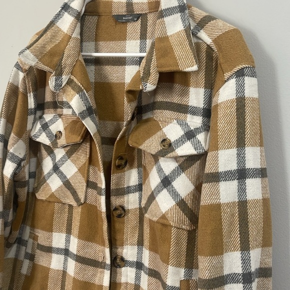 Member's Mark Women's Plaid Button Front Shacket~ City Slicker Medium - Picture 5 of 7